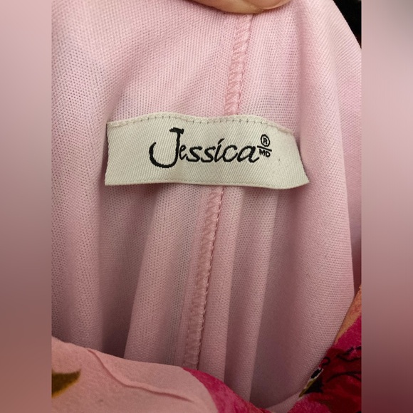 Jessica Pink Floral Sleeveless Cowl Neck Vintage Dress Size 4-6 - Picture 6 of 11